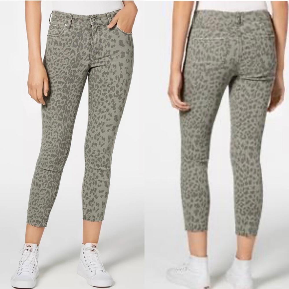 NWT STS Womens JeansBlue 10” Ellie Cheetah High Waist Crop Skinny Jeans Size 31